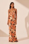 ROSA PLUNGED MAXI DRESS (CORAL/PINK/MULTI)