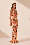 ROSA PLUNGED MAXI DRESS (CORAL/PINK/MULTI)