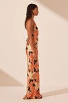 ROSA PLUNGED MAXI DRESS (CORAL/PINK/MULTI)