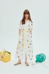 BLUE MARLIN EMBROIDERED DRESS (CREAM)