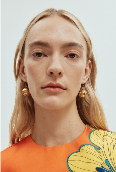BANANA HOUSE PUFFER EARRINGS (GOLD)
