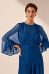 MIA RUCHED PANELLED MIDI DRESS (STRONG BLUE)