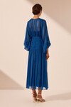 MIA RUCHED PANELLED MIDI DRESS (STRONG BLUE)