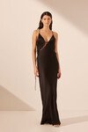 MIA LACE UP MAXI DRESS (BLACK)