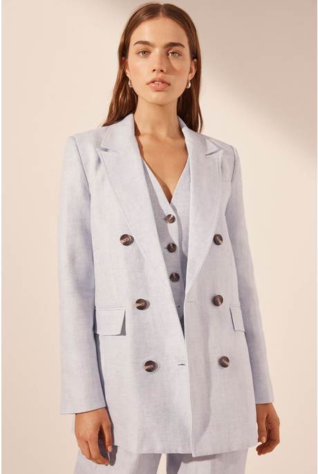 BRISA PEAK LAPEL BLAZER (ICE BLUE)