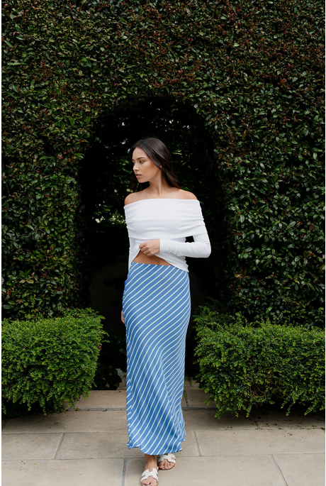 ENAMOURED SKIRT (CANDY BLUE STRIPE)