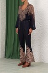 NATURA BILLOW BLOUSE (NAVY PAISLEY)