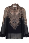 NATURA BILLOW BLOUSE (NAVY PAISLEY)