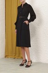 COLLARED SWING MIDI DRESS (BLACK)