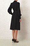 COLLARED SWING MIDI DRESS (BLACK)