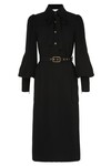 COLLARED SWING MIDI DRESS (BLACK)