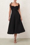 NATURA MIDI CORSET DRESS (BLACK)
