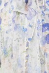 NATURA TIE NECK BILLOW TOP (BLUE GARDEN PRINT)