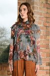 TEAM LAYER BLOUSE (CHARCOAL FLORAL)