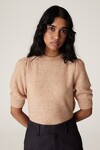 MOHAIR PUFF SLEEVE TEE (CAMEL)