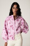 PHILLY EMBROIDERED SHIRT (PINK STRIPE)