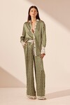 KAHLO SILK CONTRAST RELAXED SHIRT (FERN)