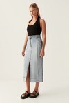 EMBRACE DENIM MIDI SKIRT (TWO TONE INDIGO)