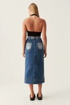 EMBRACE DENIM MIDI SKIRT (TWO TONE INDIGO)