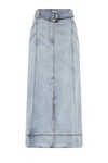 EMBRACE DENIM MIDI SKIRT (TWO TONE INDIGO)