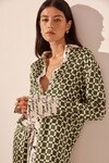KAHLO SILK CONTRAST RELAXED SHIRT (FERN)