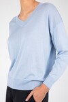 MONDAY V NECK CREW (CERULEAN)