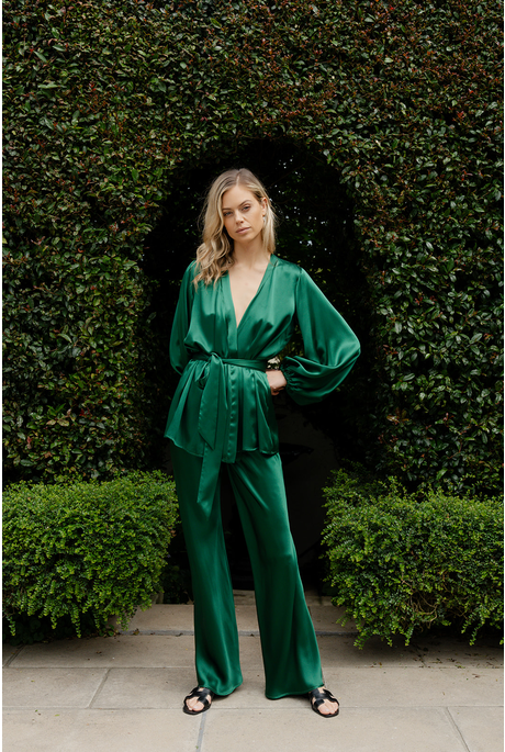 RHODE ROBE (EMERALD GREEN SILK)