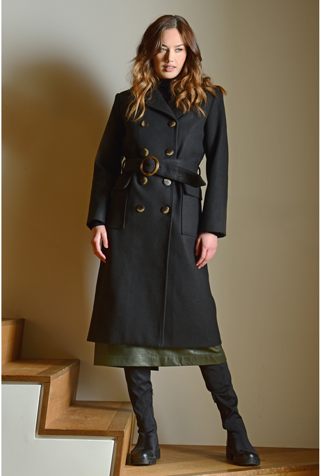 MELTON MOMENT COAT (BLACK)