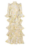 HARMONY TIERED MIDI DRESS (CITRUS GARDEN PRINT)