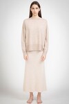 N.39 CASHMERE HIGH LOW HEM CREW (CHAMPAGNE)