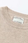 N.39 CASHMERE HIGH LOW HEM CREW (CHAMPAGNE)