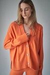 N.99 CASHMERE BLEND HI LOW CARDIGAN (ORANGE PEEL)