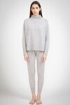 N.93 CASHMERE BLEND MINI CABLE FUNNEL NECK (POLAR GREY)