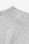 N.93 CASHMERE BLEND MINI CABLE FUNNEL NECK (POLAR GREY)