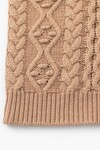 N.105 CASHMERE BLEND DEEP V CABLE (TAN)