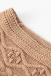 N.105 CASHMERE BLEND DEEP V CABLE (TAN)