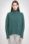 N.121 CASHMERE BLEND DEEP HEM RIBBED FUNNEL (FOREST)