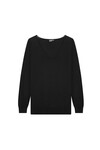 MERINO V NECK SLOUCHY (BLACK)