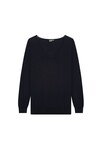 MERINO V NECK SLOUCHY (NAVY)