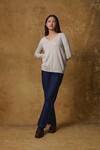 MERINO V NECK SLOUCHY (ALABASTER)