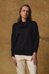 MERINO FUNNEL NECK JUMPER (BLACK)