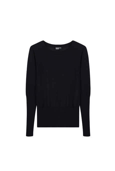 MERINO LONG RIB SWEATER (NAVY)