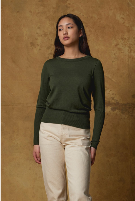 MERINO LONG RIB SWEATER (LODEN)