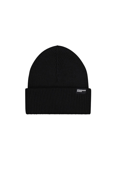 MERINO RIB BEANIE (BLACK)