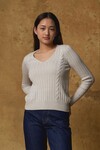 MERINO CABLE SWEATER (ALABASTER)