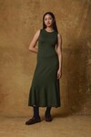 MERINO FLARED DRESS (LODEN)