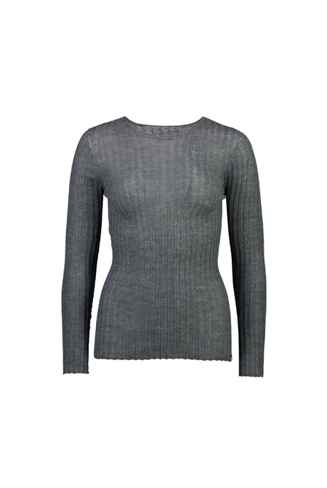 MERINO TULLE CREW (GREY MIX)