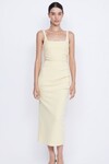 KATRINA TUCK MIDI DRESS (BUTTER YELLOW)