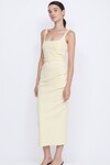 KATRINA TUCK MIDI DRESS (BUTTER YELLOW)