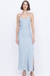 MARI LOU GATHERED MAXI DRESS (DOVE BLUE)